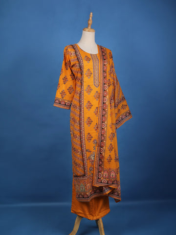 Orange Diamond Designed Cotton Salwar Suit - Diadem