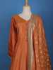 Orange Dot Designed Tissue Silk Gown
