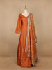 Orange Dot Designed Tissue Silk Gown
