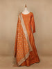 Orange Dot Designed Tissue Silk Gown