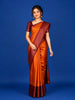 Orange Dot Zari Woven Pure Kanchipuram Silk Saree