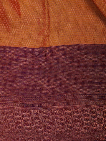 Orange Dot Zari Woven Pure Kanchipuram Silk Saree - Diadem