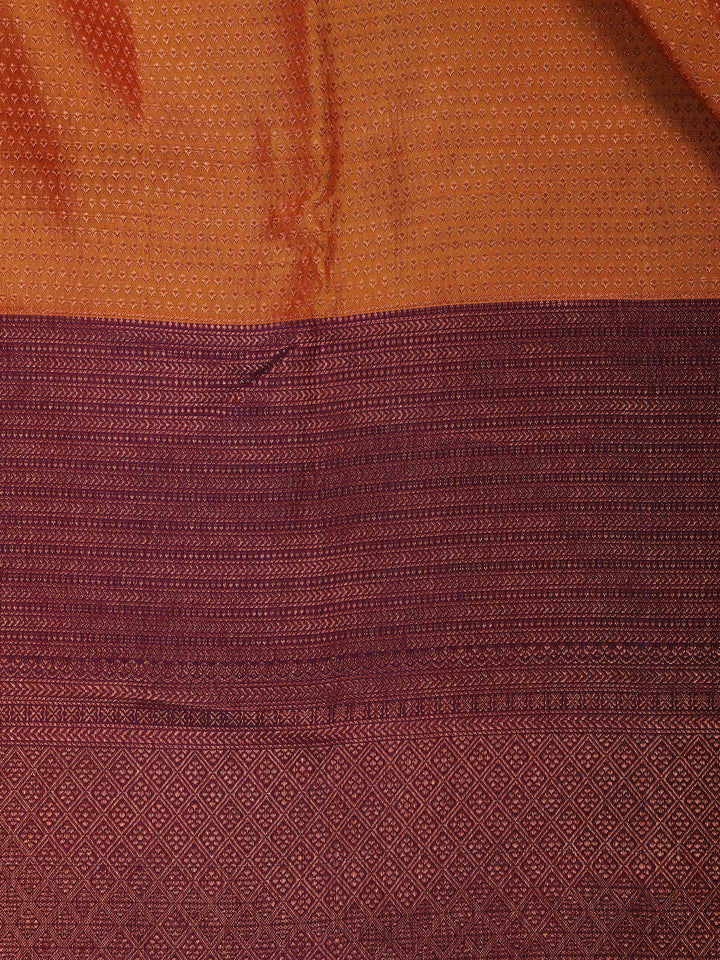 Orange Dot Zari Woven Pure Kanchipuram Silk Saree - Diadem