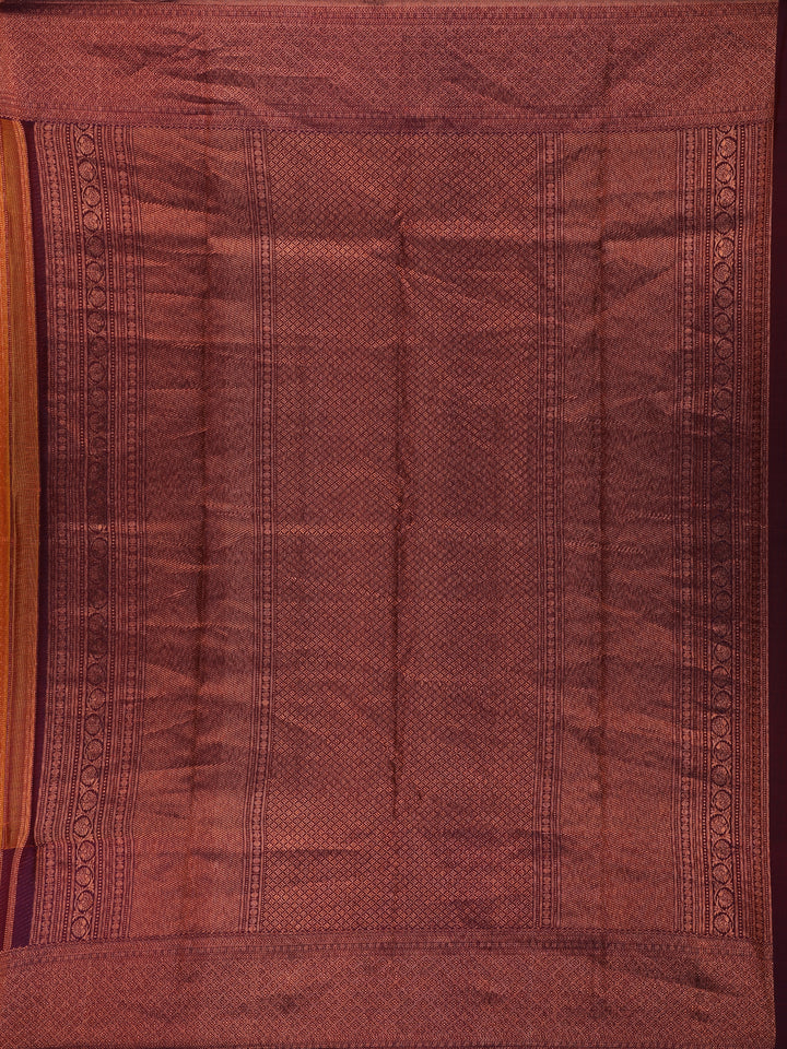 Orange Dot Zari Woven Pure Kanchipuram Silk Saree - Diadem