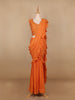 Orange Embroidery Georgette Ready To Wear Saree with Designer Blouse - Diadem