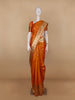 Orange Floral And Peacock Motif Soft Silk Saree - Diadem