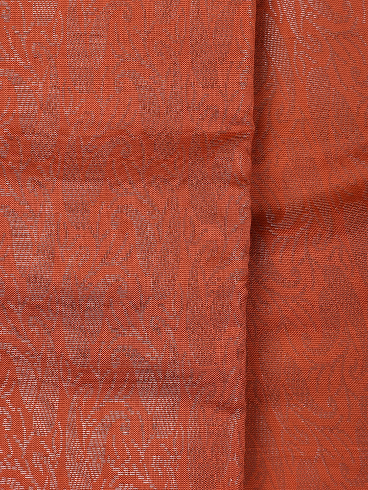 Orange Floral Designed Fancy Art Silk Saree - Diadem