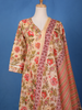 Orange Floral Design Printed Cotton Salwar Suit - Diadem