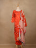 Orange Floral Design Printed Cotton Salwar Suit