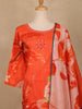 Orange Floral Design Printed Cotton Salwar Suit