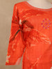 Orange Floral Design Printed Cotton Salwar Suit