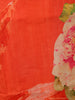 Orange Floral Design Printed Cotton Salwar Suit