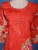 Orange Floral Design Printed Cotton Salwar Suit - Diadem