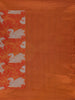 Orange Floral Designed Semi Silk Saree - Diadem