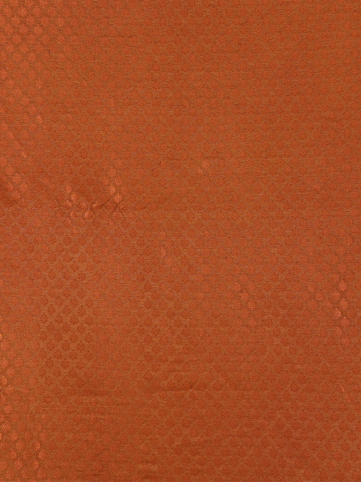 Orange Floral Designed Semi Silk Saree - Diadem
