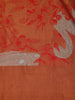 Orange Floral Designed Semi Silk Saree - Diadem