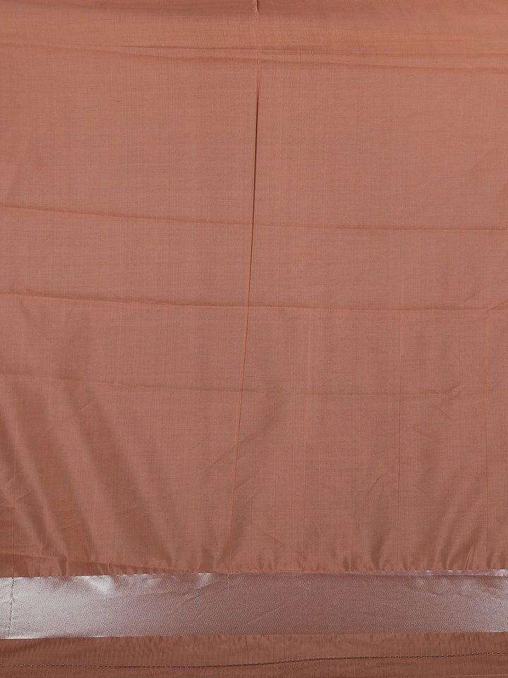 Orange Floral Designed Soft Silk Saree - Diadem