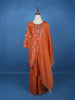 Orange Floral Designed Banarasi silk Salwar Suit - Diadem