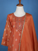 Orange Floral Designed Banarasi silk Salwar Suit - Diadem