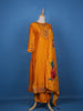 Orange Floral Designed Chiffon Salwar Suit - Diadem