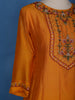 Orange Floral Designed Chiffon Salwar Suit - Diadem