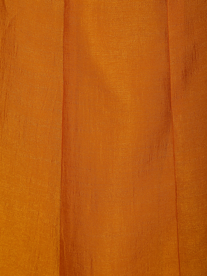 Orange Floral Designed Chiffon Salwar Suit - Diadem