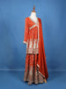 Orange Floral Designed Georgette Sharara Salwar Suit - Diadem