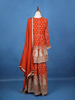 Orange Floral Designed Georgette Sharara Salwar Suit - Diadem