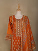 Orange Floral Designed Semi Silk Salwar Suit - Diadem