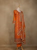 Orange Floral Designed Semi Silk Salwar Suit - Diadem