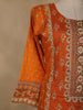 Orange Floral Designed Semi Silk Salwar Suit - Diadem