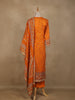 Orange Floral Designed Semi Silk Salwar Suit - Diadem