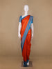 Orange Floral Designed Semi Silk Saree - Diadem