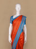 Orange Floral Designed Semi Silk Saree - Diadem