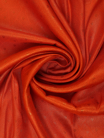 Orange Floral Designed Semi Silk Saree - Diadem