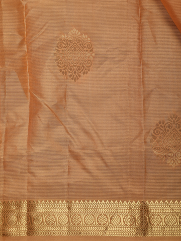 Orange Floral Designed Silk Saree - Diadem