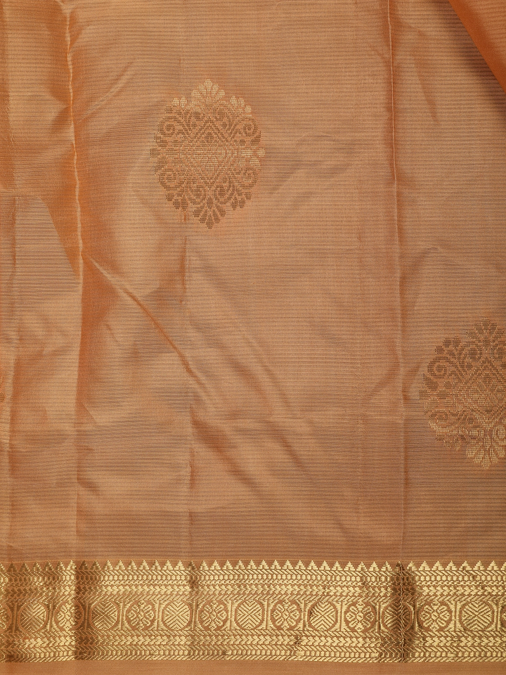 Orange Floral Designed Silk Saree - Diadem