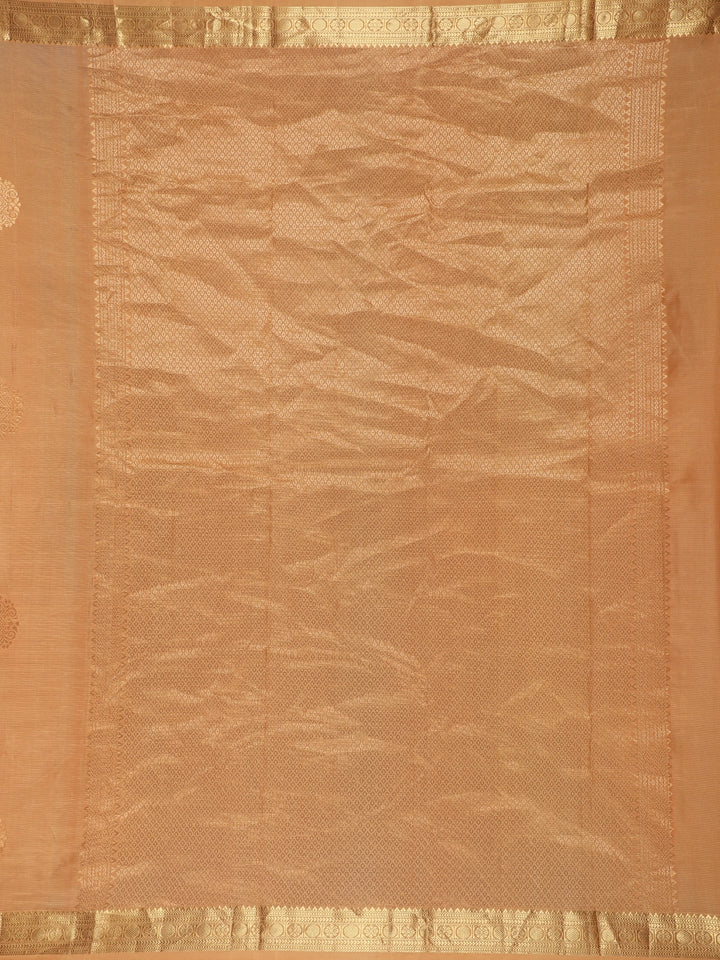 Orange Floral Designed Silk Saree - Diadem
