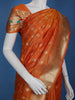 Orange Floral Designed Soft Silk Saree - Diadem