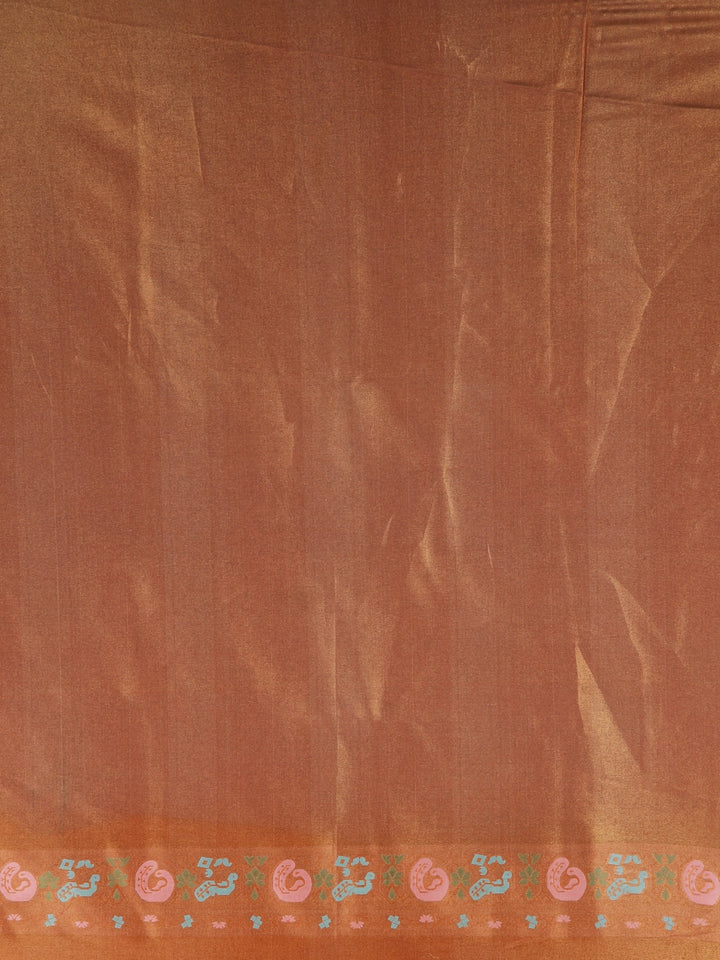 Orange Floral Designed Soft Silk Saree - Diadem
