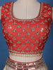 Orange Floral Embroidered Banarasi Silk Lehenga for Bridesmaid