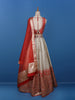Orange Floral Embroidered Banarasi Silk Lehenga for Bridesmaid