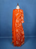 Orange Floral Embroidery Crepe Gown - Diadem