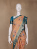 Orange Floral Printed Chiffon Saree - Diadem