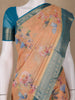 Orange Floral Printed Chiffon Saree - Diadem