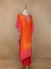 Orange Floral Printed Crepe Kaftan Salwar Suit