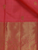Orange Floral Weave Pure Kanchipuram Silk Saree - Diadem