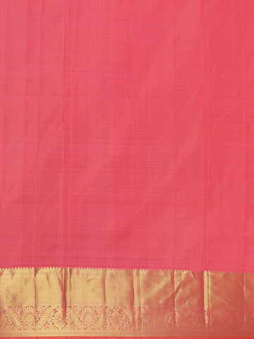 Orange Floral Weave Pure Kanchipuram Silk Saree - Diadem
