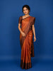Orange Floral Woven Pure Kanchipuram Silk Saree