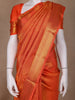 Orange Floral Woven Pure Kanchipuram Silk Saree - Diadem